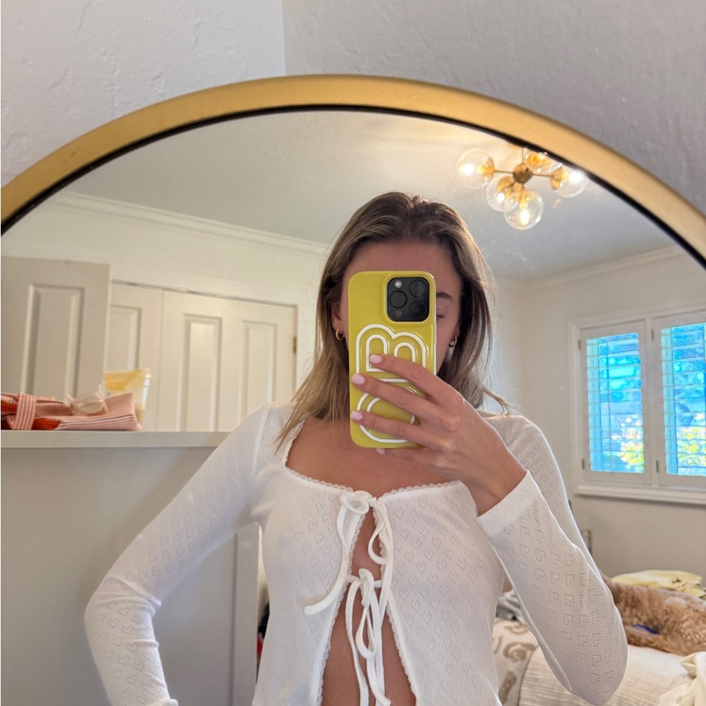 Princess Polly White Lace-Up Blouse